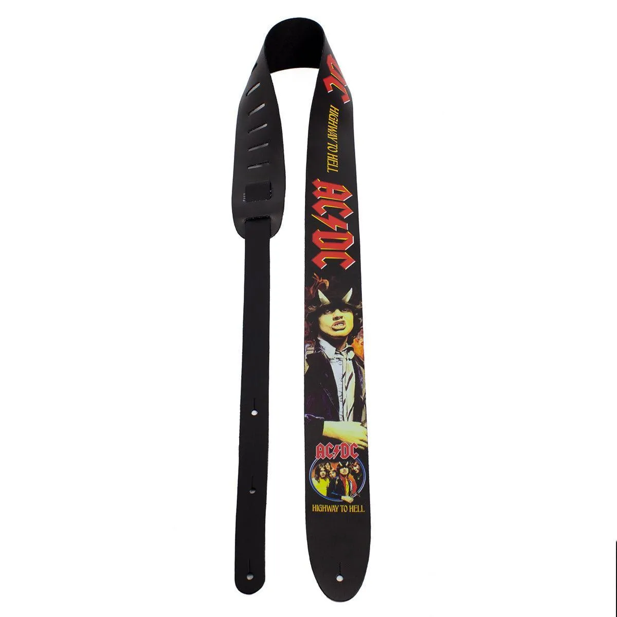 Perri's 2.5" Leather Guitar Strap ~ ACDC Highway To Hell