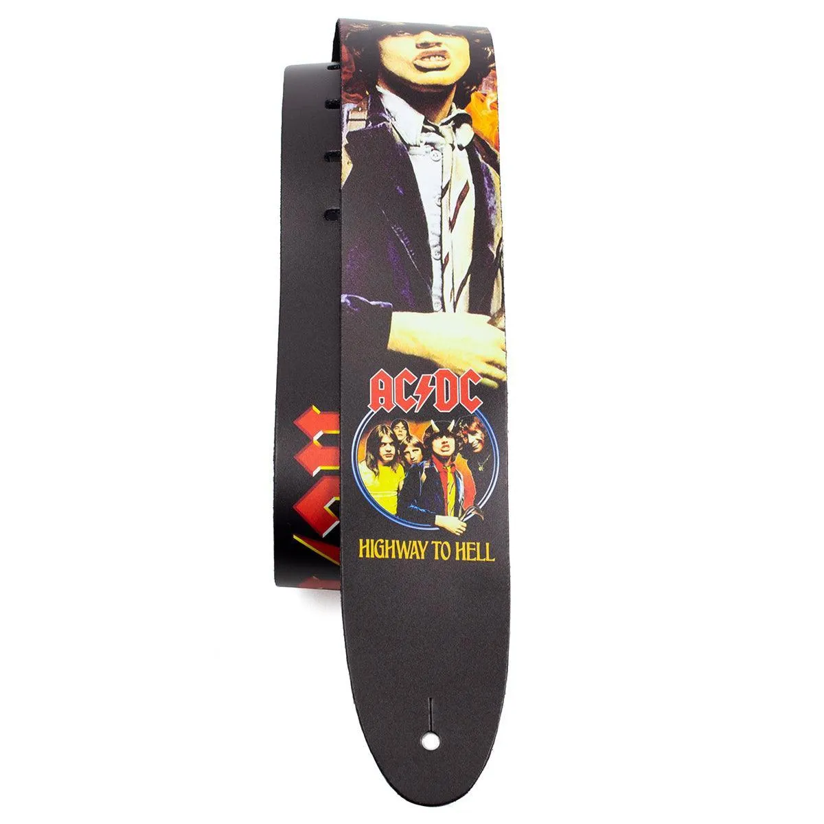 Perri's 2.5" Leather Guitar Strap ~ ACDC Highway To Hell