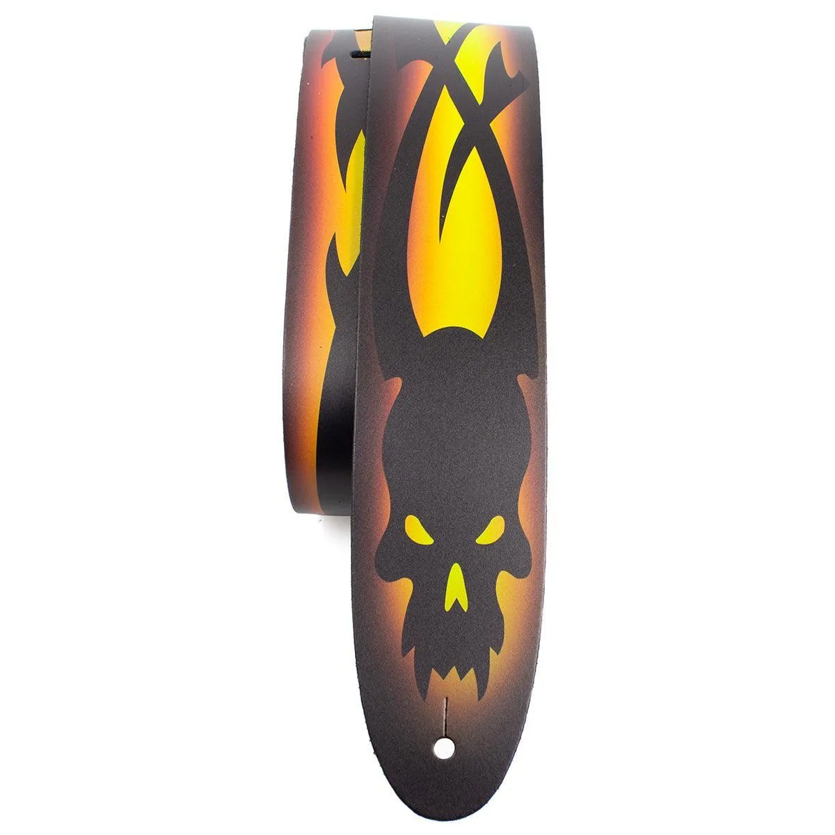 Perri's 2.5" Leather Guitar Strap ~ Tribal Skulls