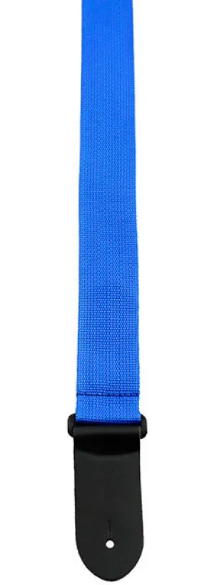 Perris 2" Poly Pro Guitar Strap in Blue with Black Leather ends