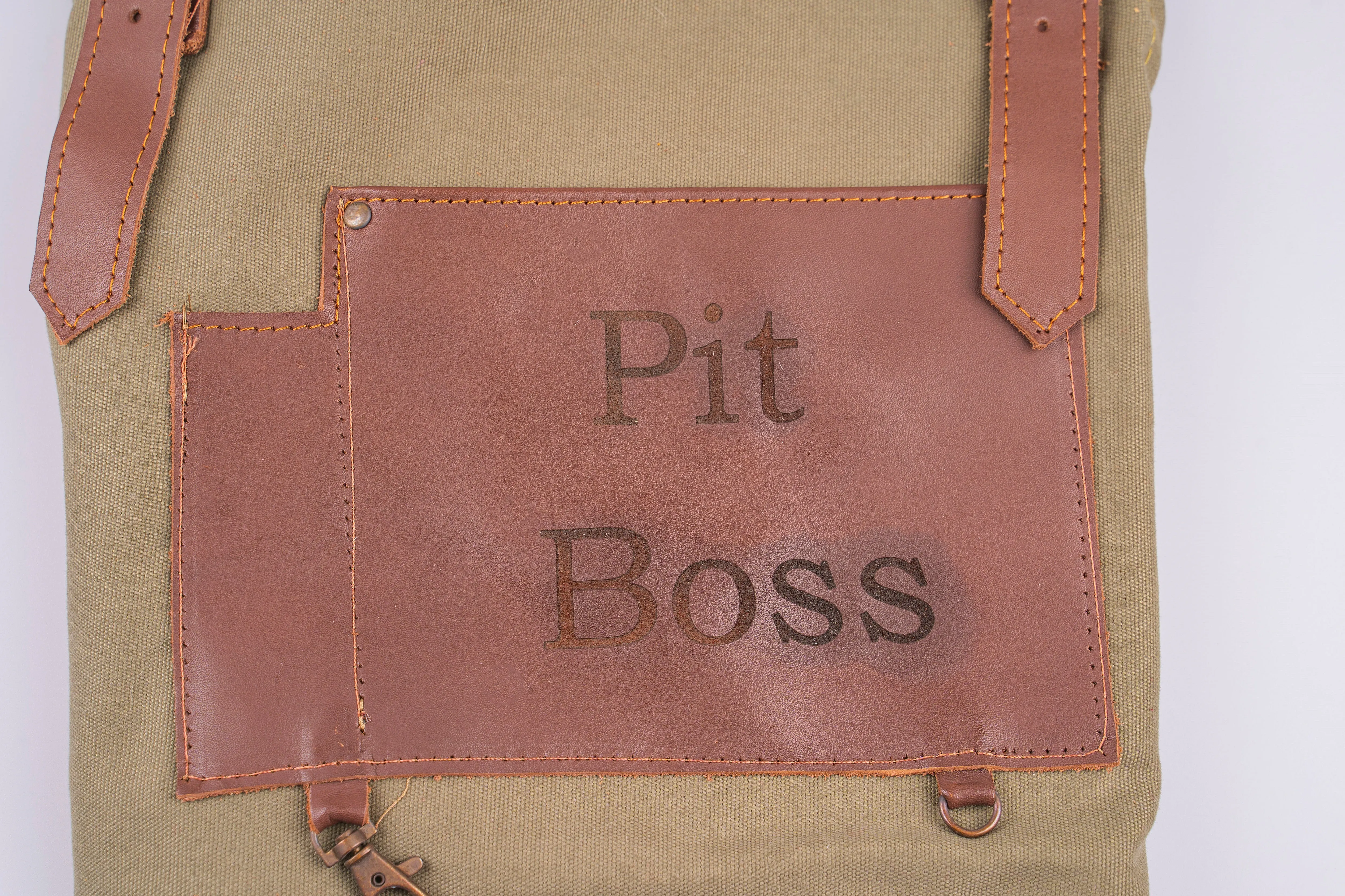 Personalized Handmade Canvas Apron with Adjustable Cross-Back Leather Strap