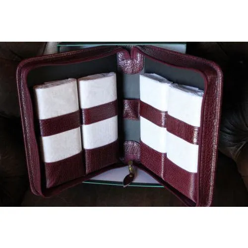 pheasant by R.D.Gomez made in Spain Bourdeux  Leather  Case & Cutter