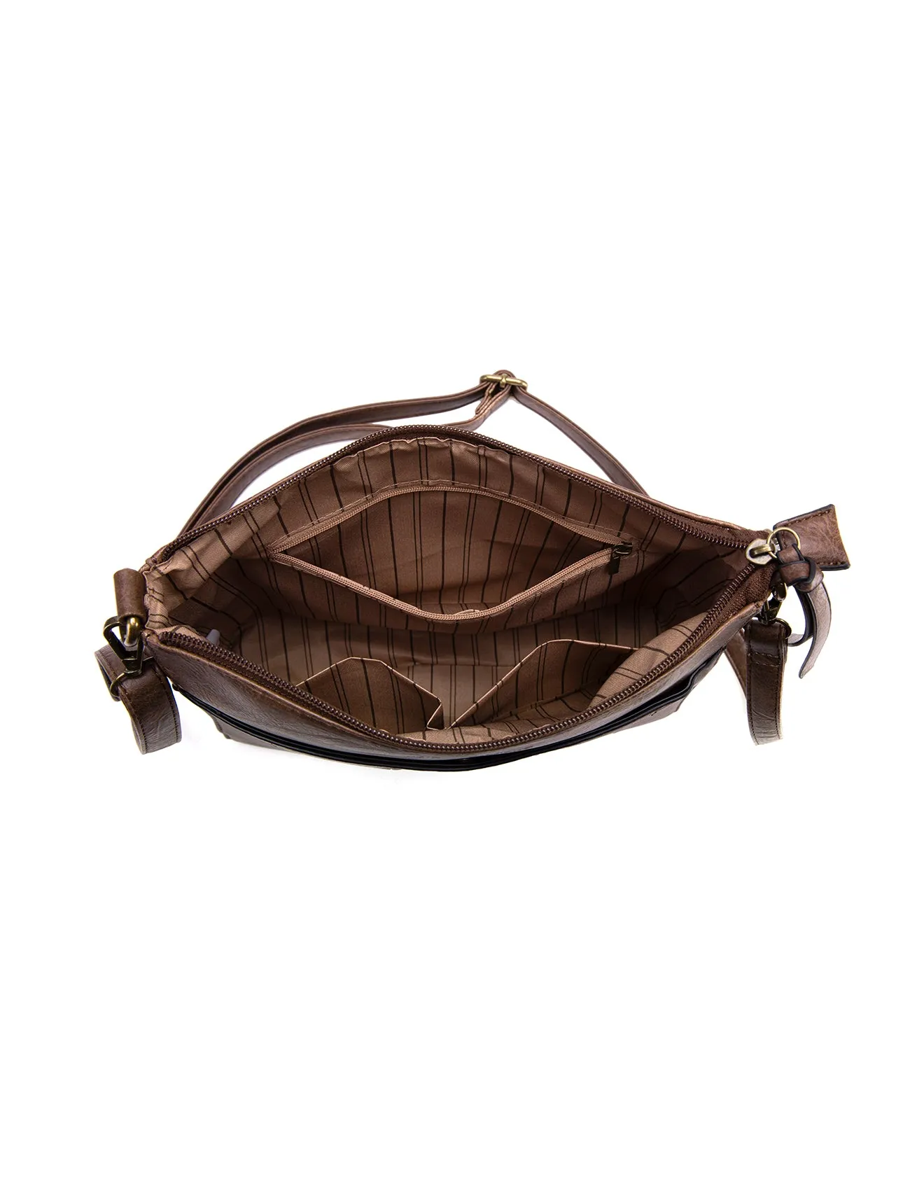 PHILOMENA LARGE VEGAN XBODY BAG- XB-2349-CHOC- NEW IN