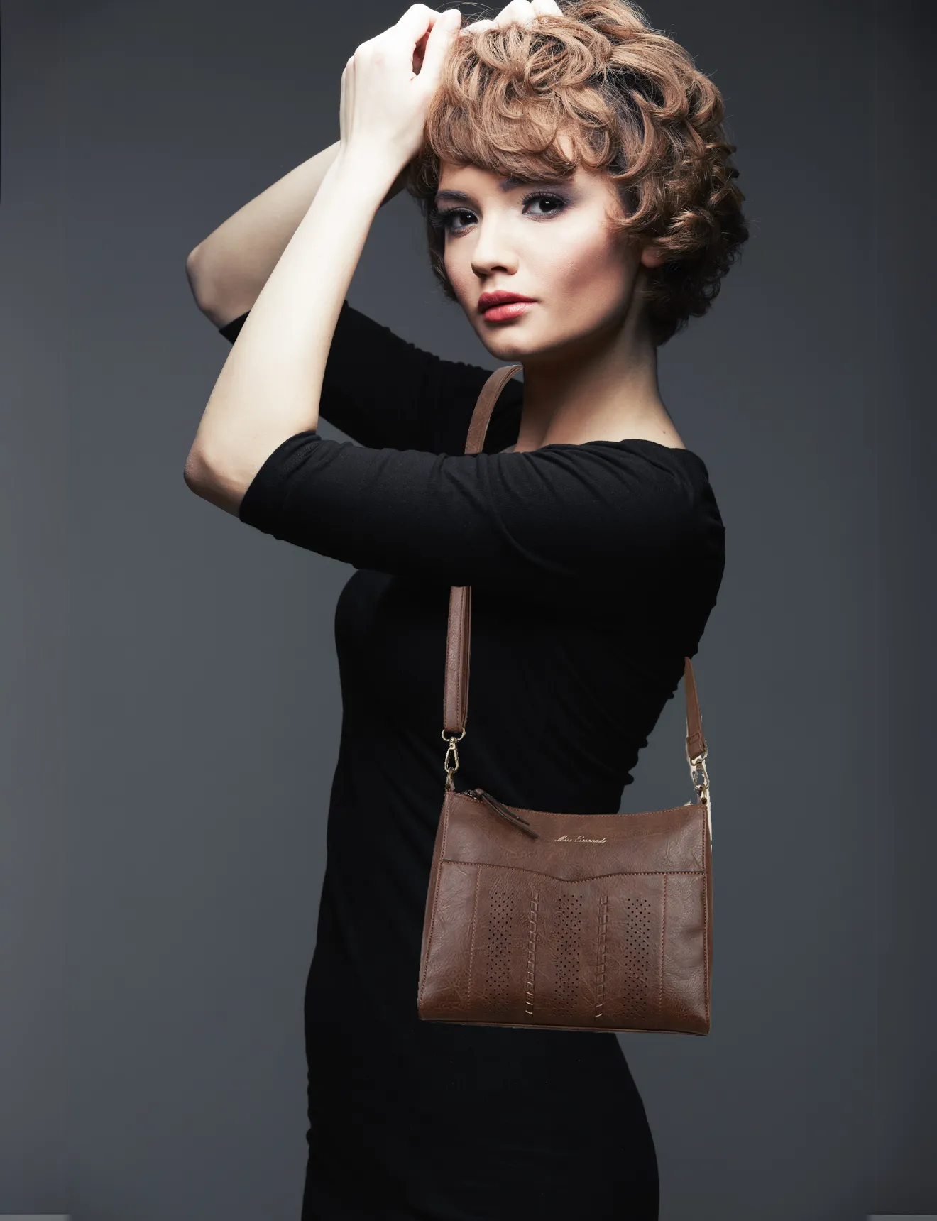 PHILOMENA LARGE VEGAN XBODY BAG- XB-2349-CHOC- NEW IN
