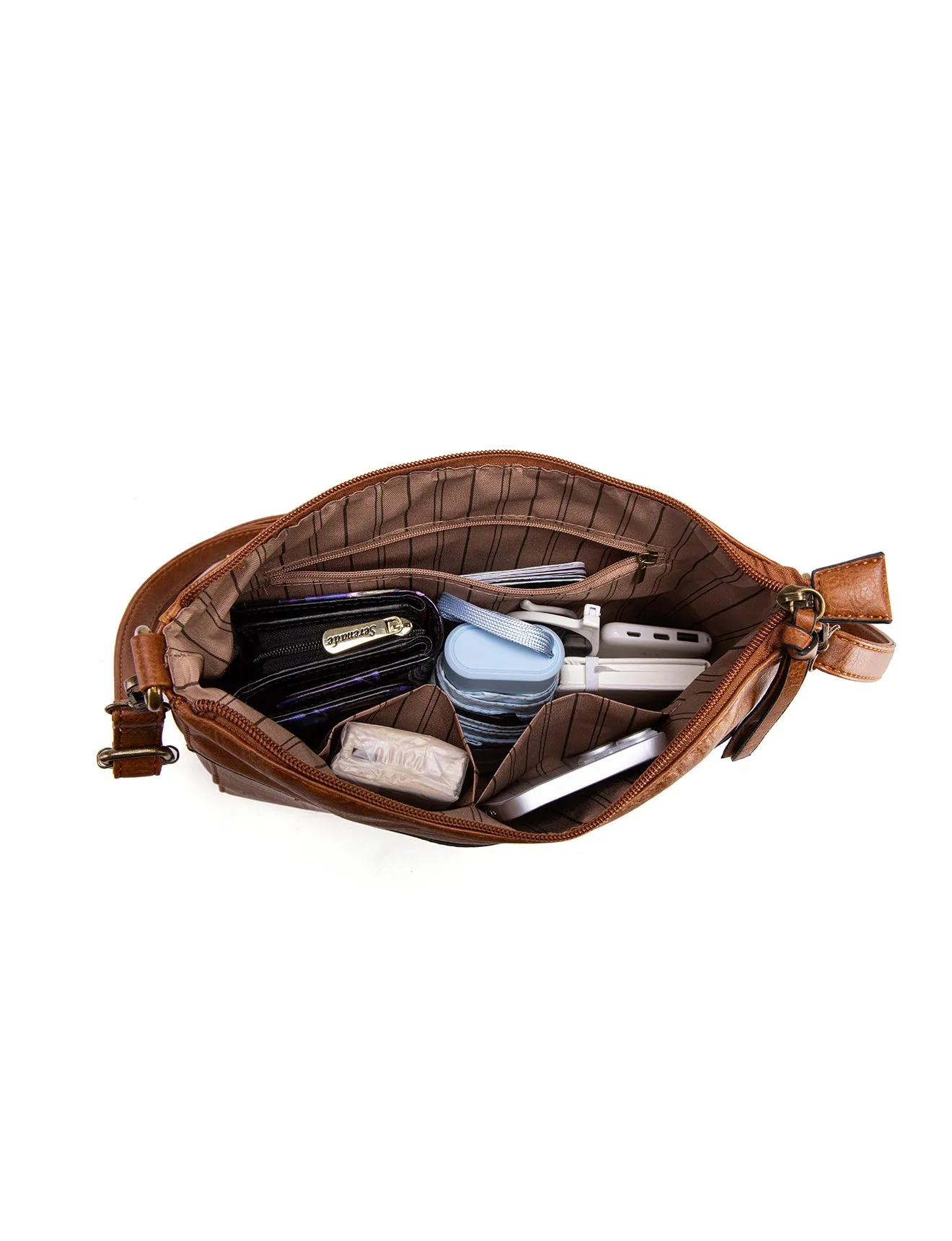 PHILOMENA LARGE VEGAN XBODY BAG- XB-2349-TAN- NEW IN