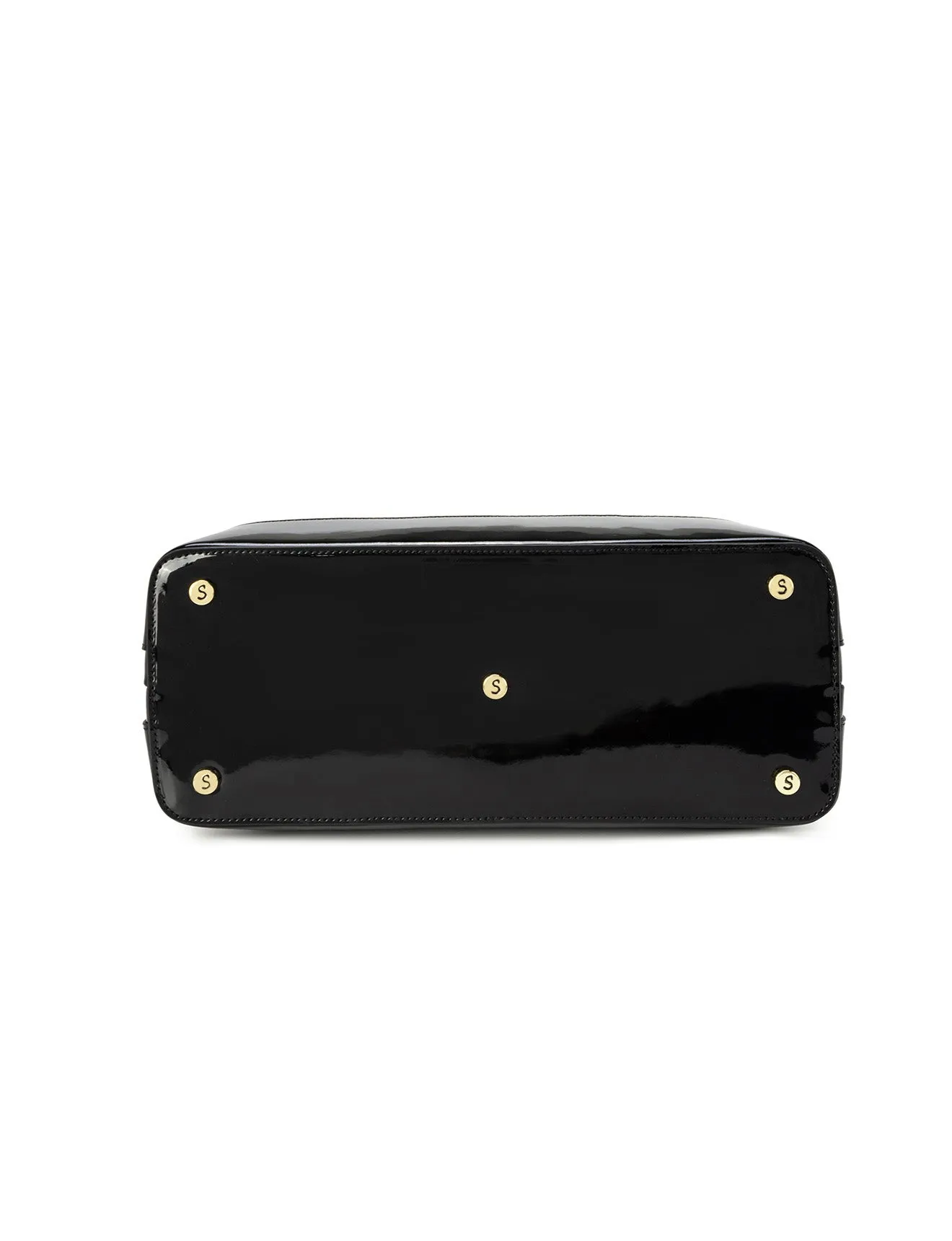 PHYLLIS PATENT LEATHER GRIP HANDLE BAG- SN82-0820