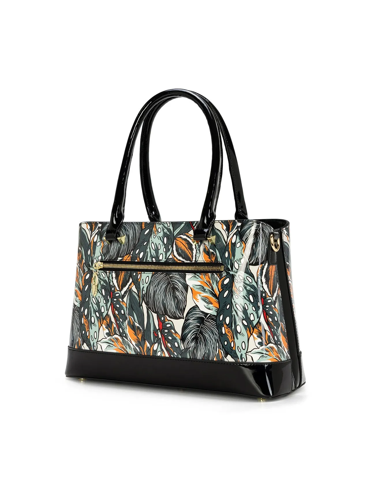 PHYLLIS PATENT LEATHER GRIP HANDLE BAG- SN82-0820