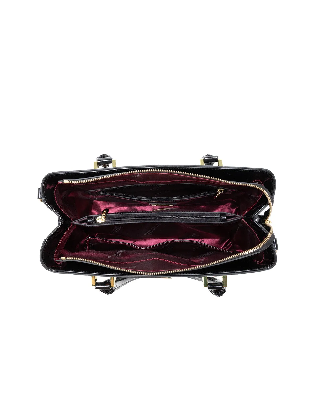 PHYLLIS PATENT LEATHER GRIP HANDLE BAG- SN82-0820