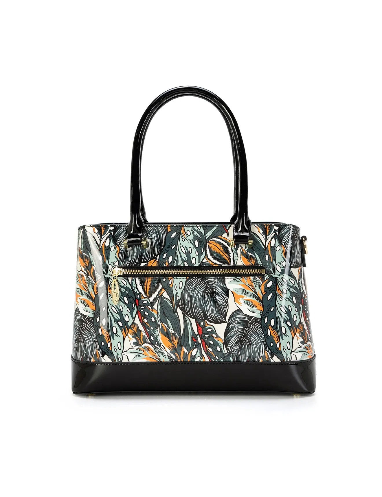PHYLLIS PATENT LEATHER GRIP HANDLE BAG- SN82-0820