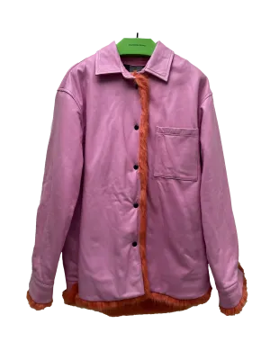 Pink Leather Faux Fur Lined Jacket
