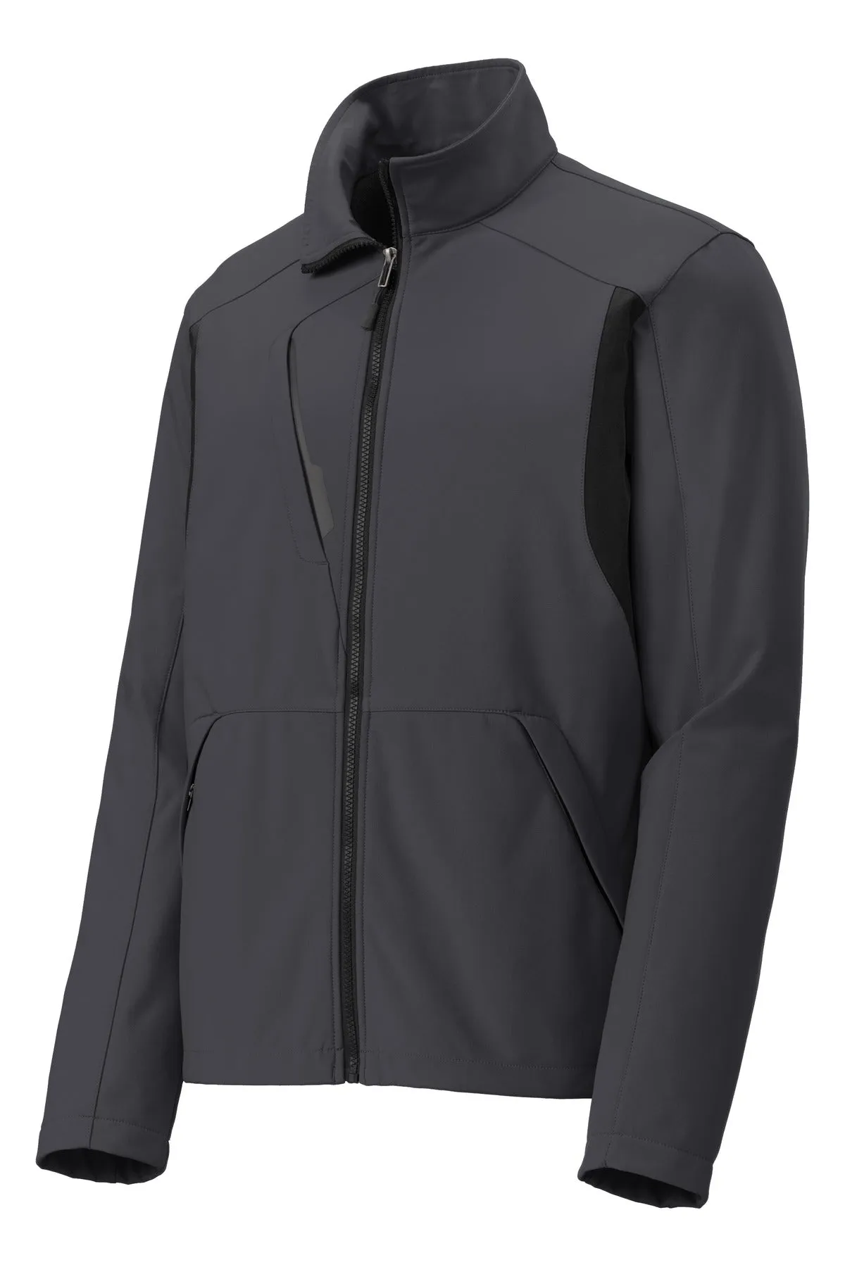 Port Authority Back-Block Soft Shell Jacket. J336 Battleship Grey/ Black