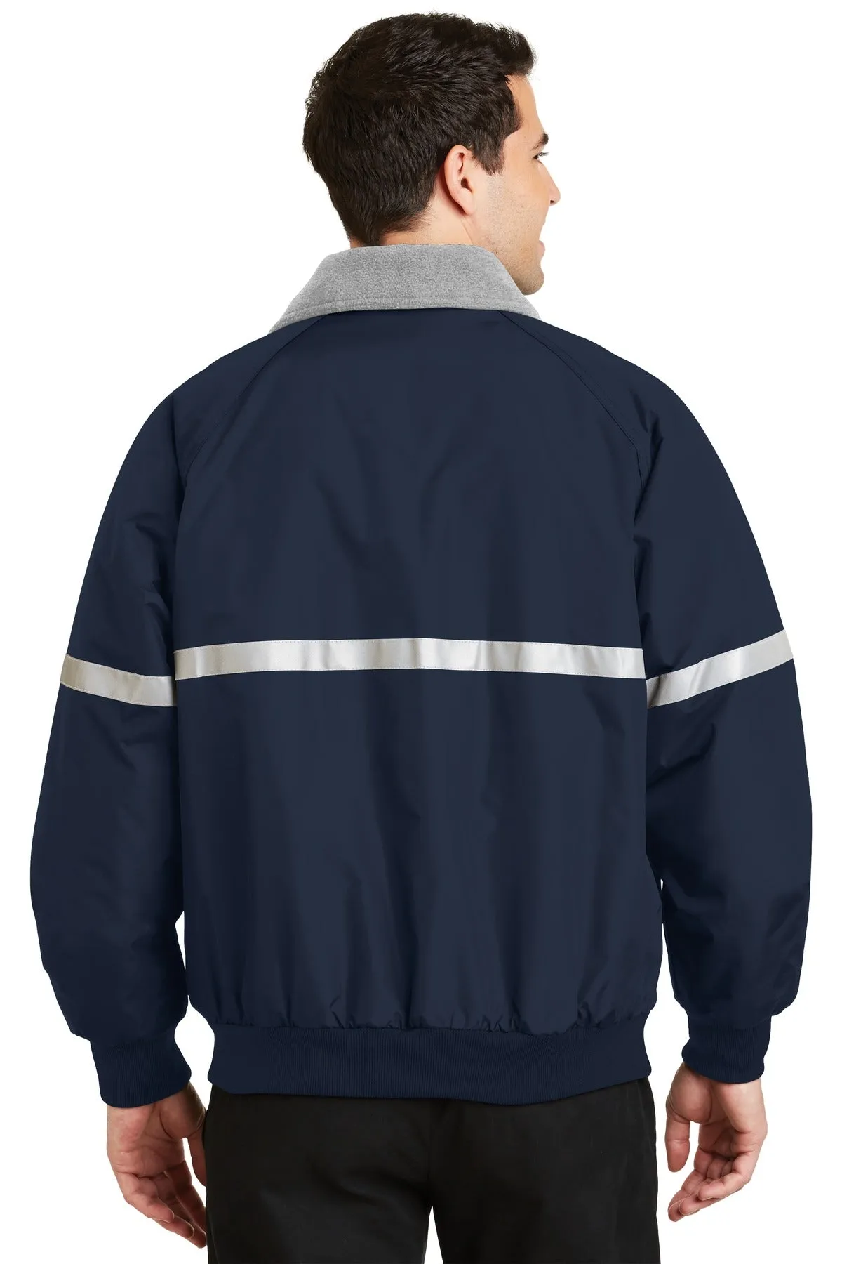 Port Authority Challenger Jacket with Reflective Taping J754R True Navy/ Grey Heather/ Reflective