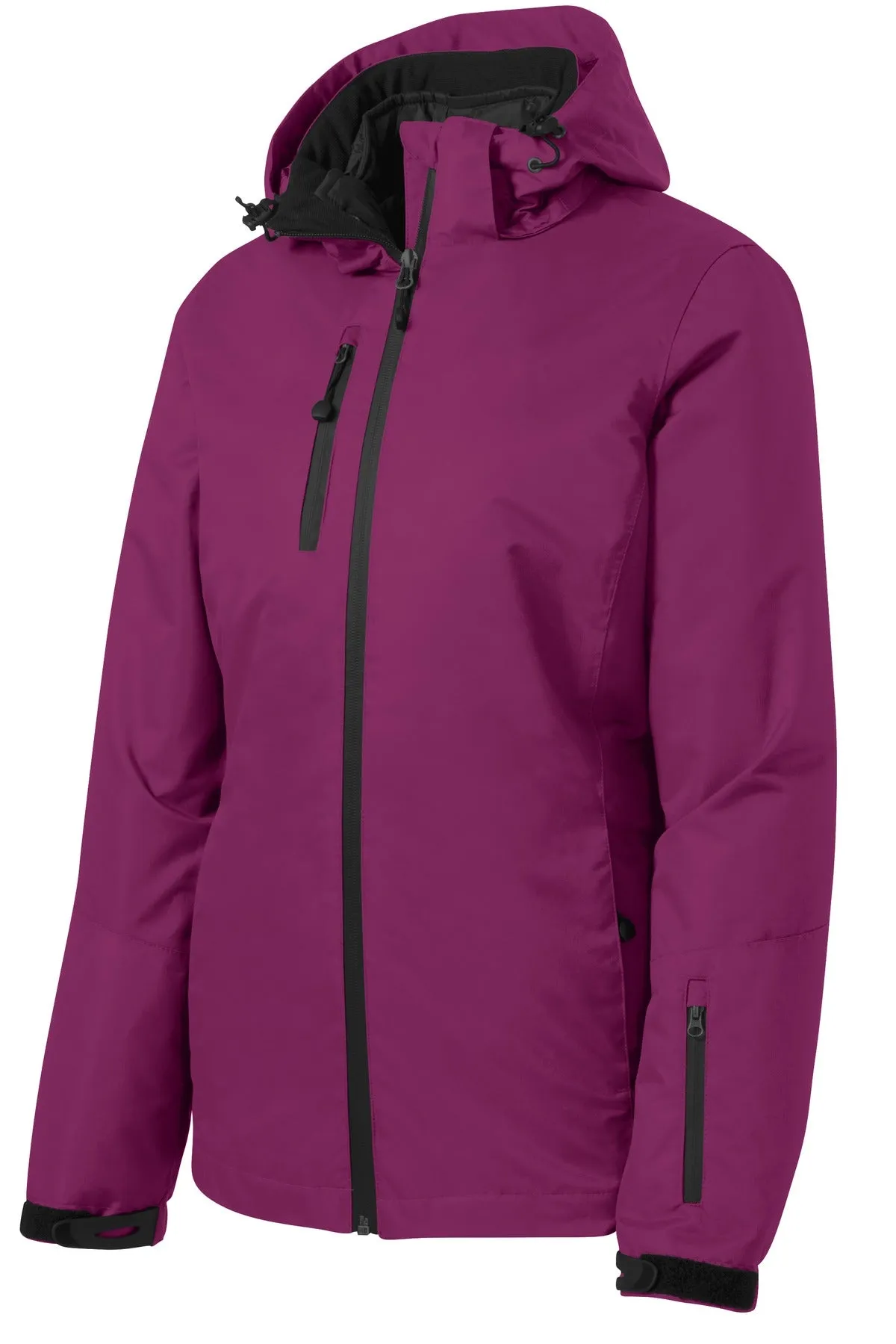 Port Authority Women's Vortex Waterproof 3-in-1 Jacket. L332 Very Berry/ Black