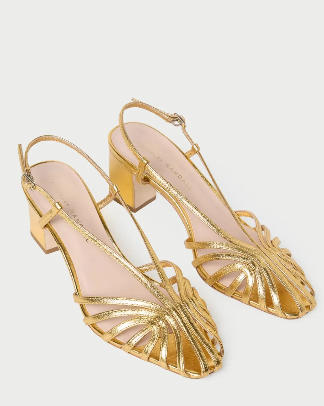 PRISCILLA LATTICE SLINGBACK MID HEEL SANDAL