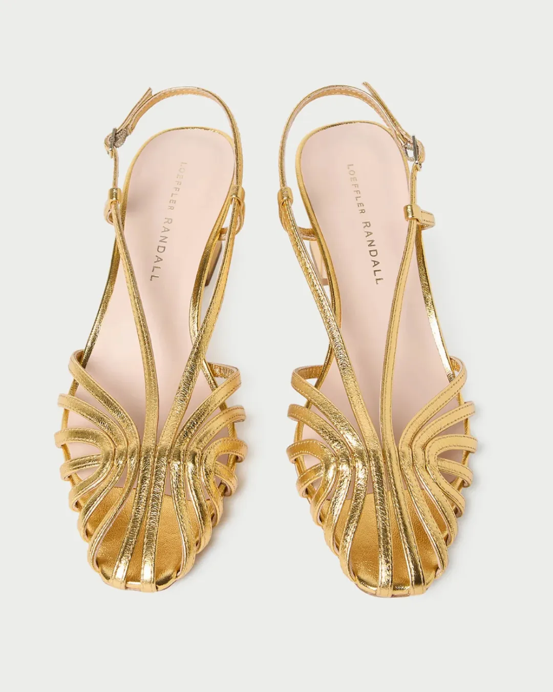 PRISCILLA LATTICE SLINGBACK MID HEEL SANDAL