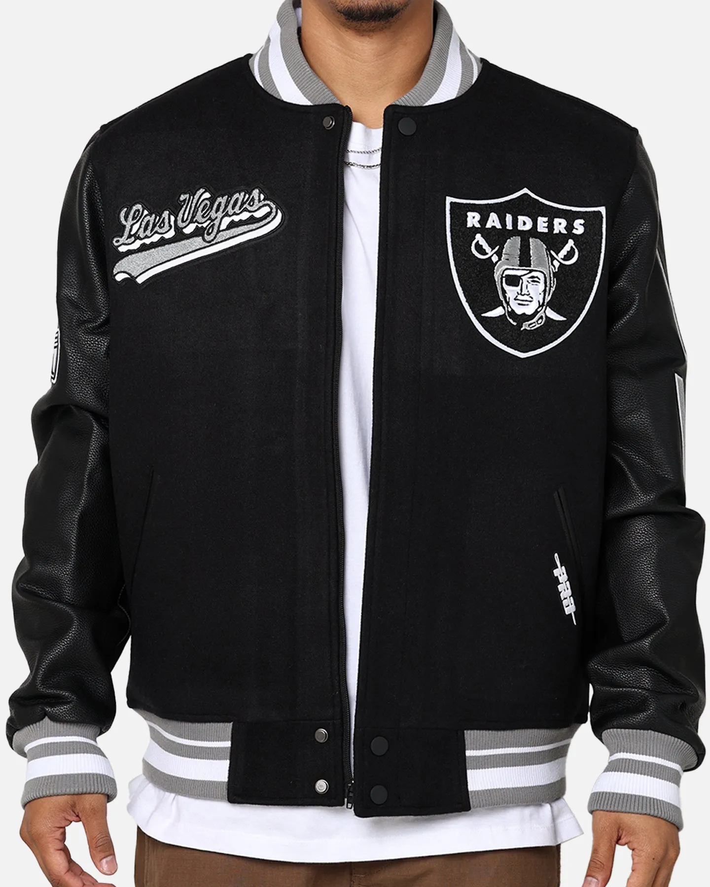 Pro Standard Las Vegas Raiders Wool Varsity Jacket Black/Grey