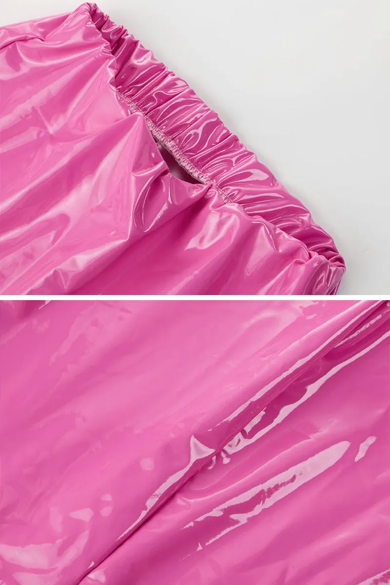 QF761 Bright Leather Mini Skirt