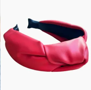 Quinn Faux Leather Headband (Red)