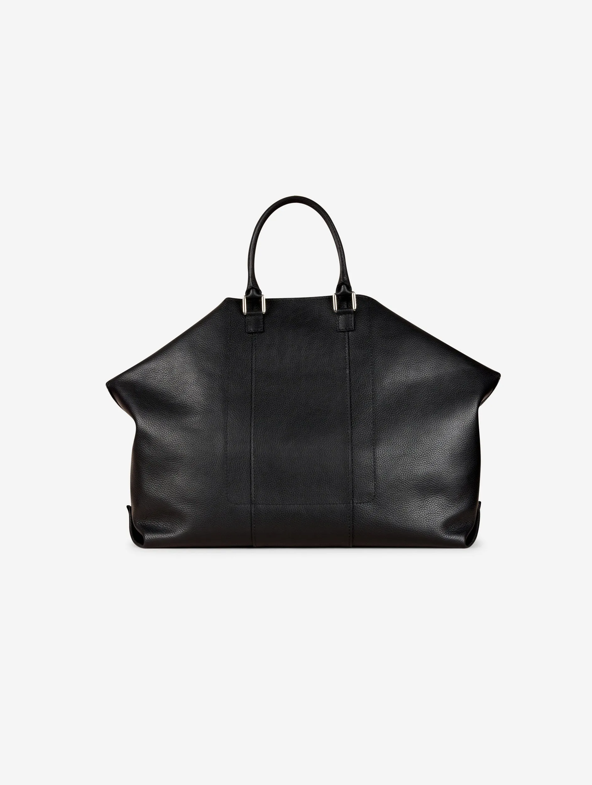 "Big Chamallow" tote bag in black grained leather