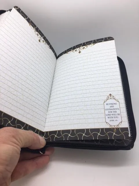 "Faith,Love & Amazing Grace" Zippered Journal with Scripture Passage Pages Teal-Green (Psalms 94:19)