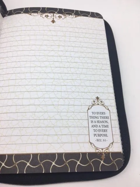 "Faith,Love & Amazing Grace" Zippered Journal with Scripture Passage Pages Teal-Green (Psalms 94:19)