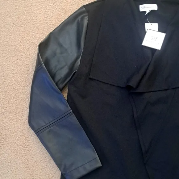 RAFELLA OPEN FRONT JACKET.  OVERSIZED LARGE