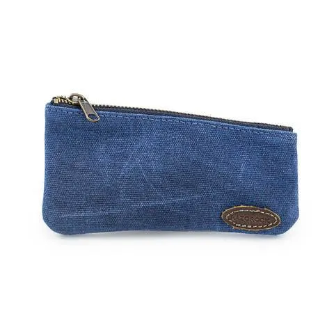RazoRock Water Repellent Waxed Canvas Zippered Razor Pouch - Navy Bue
