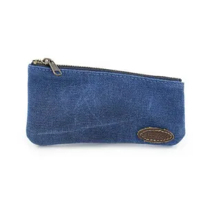 RazoRock Water Repellent Waxed Canvas Zippered Razor Pouch - Navy Bue