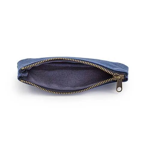 RazoRock Water Repellent Waxed Canvas Zippered Razor Pouch - Navy Bue
