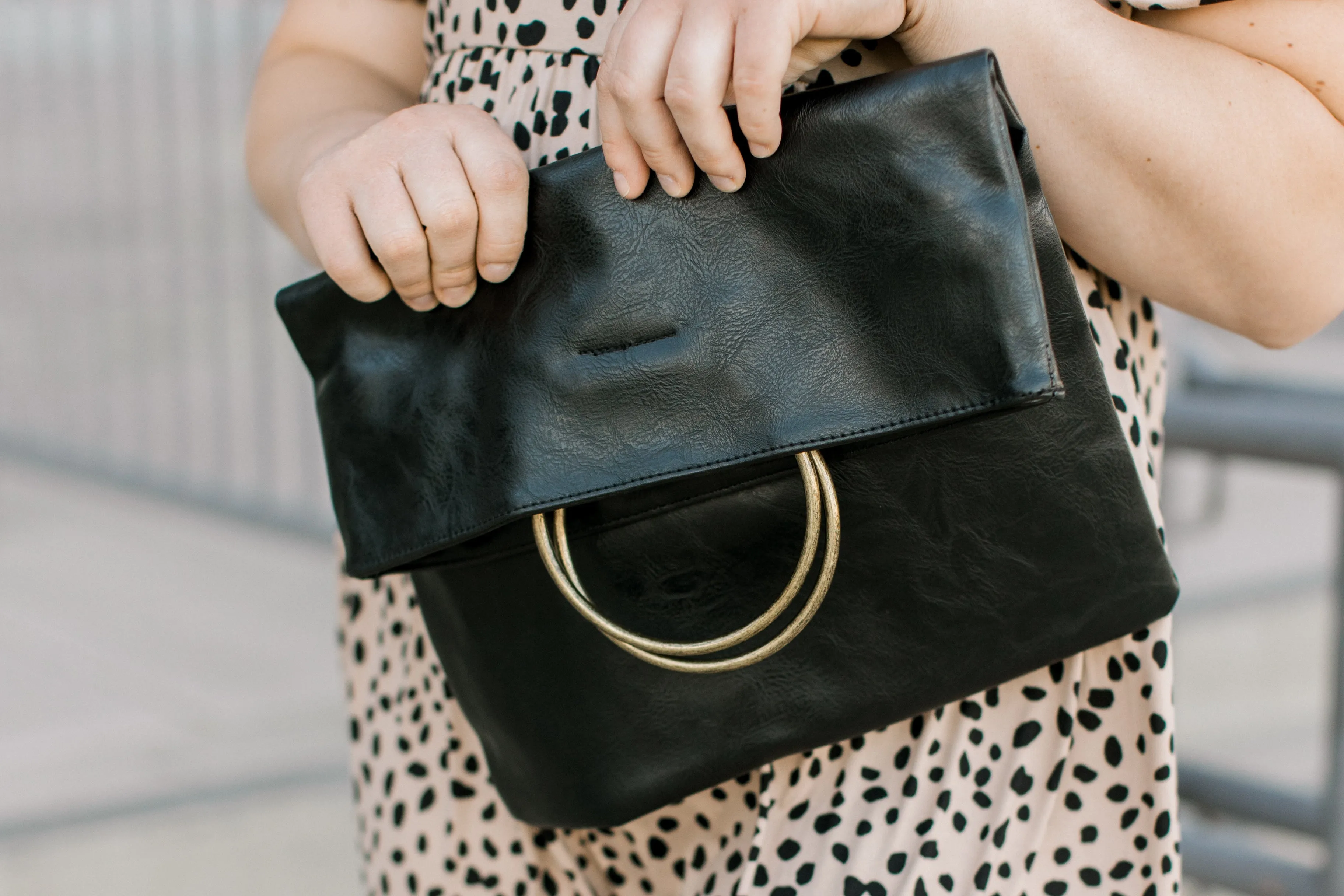 Ready or Not Fold Over Clutch in Black