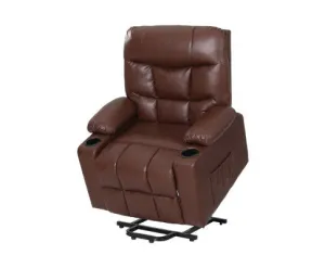 Recliner Chair Lift Assist Heated Massage Chair Leather Claude