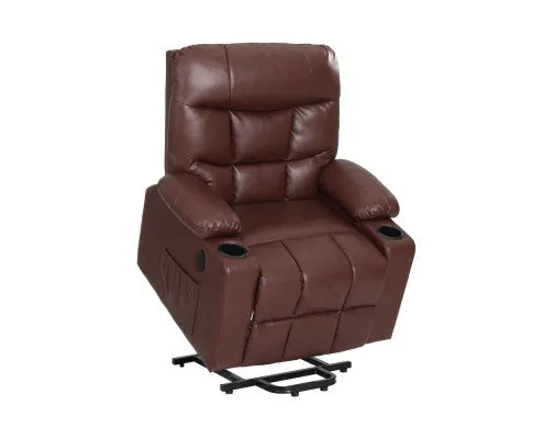 Recliner Chair Lift Assist Heated Massage Chair Leather Claude