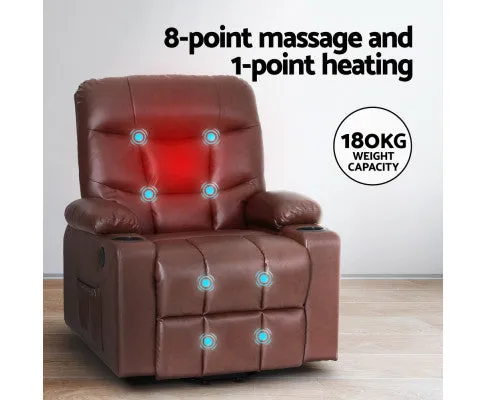 Recliner Chair Lift Assist Heated Massage Chair Leather Claude