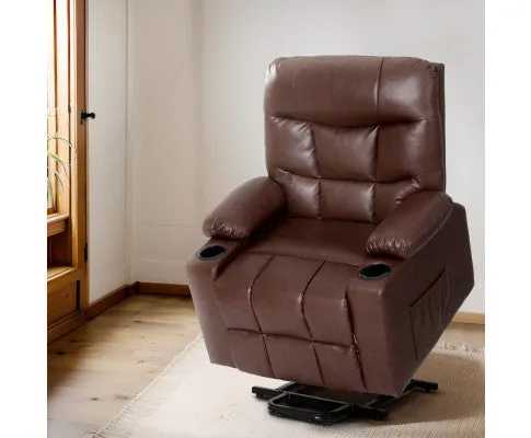 Recliner Chair Lift Assist Heated Massage Chair Leather Claude