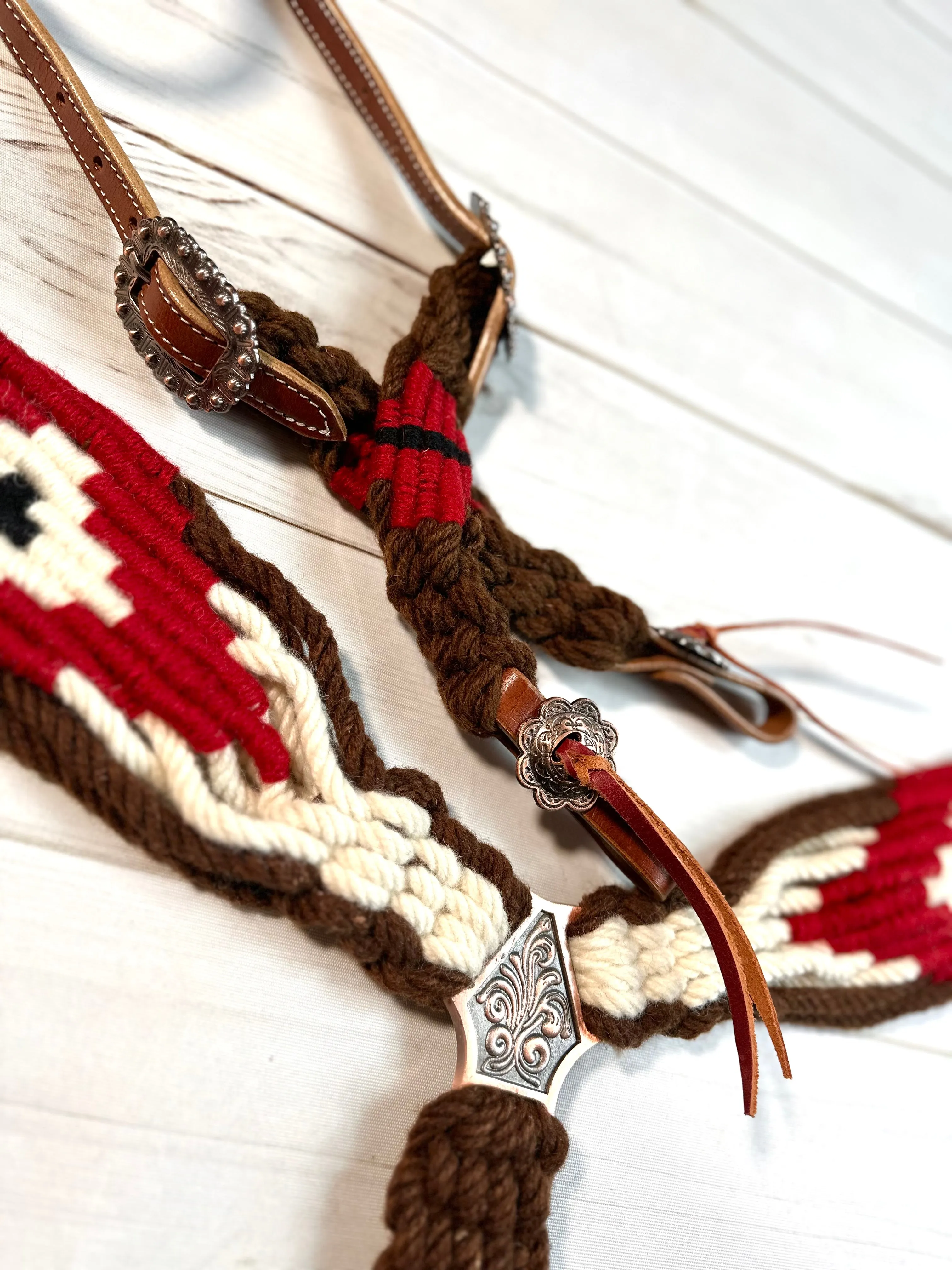 Red, Brown and Cream Corded Tack Set