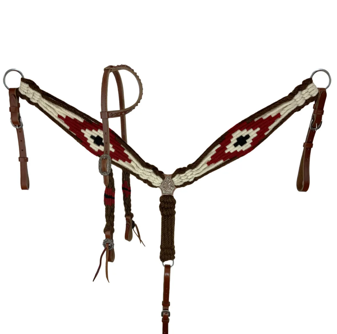 Red, Brown and Cream Corded Tack Set
