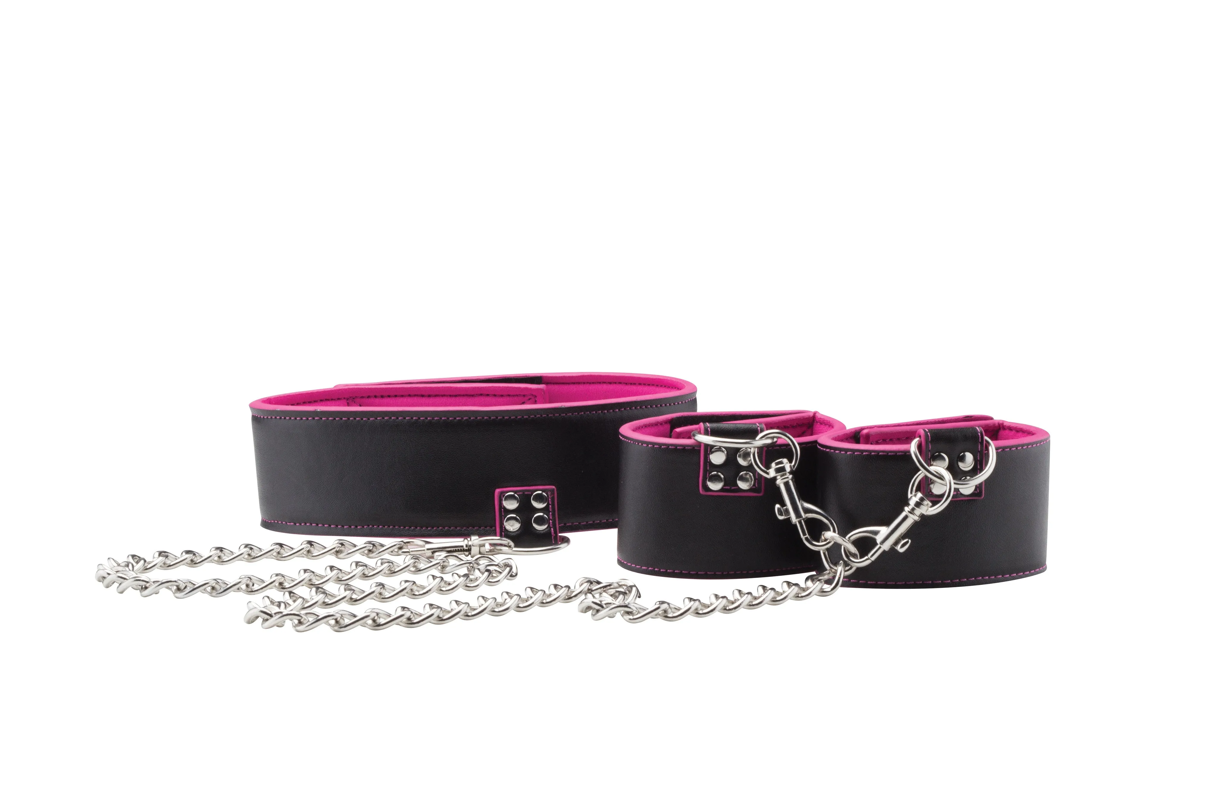 Reversible Collar and Wrist Cuffs - Pink