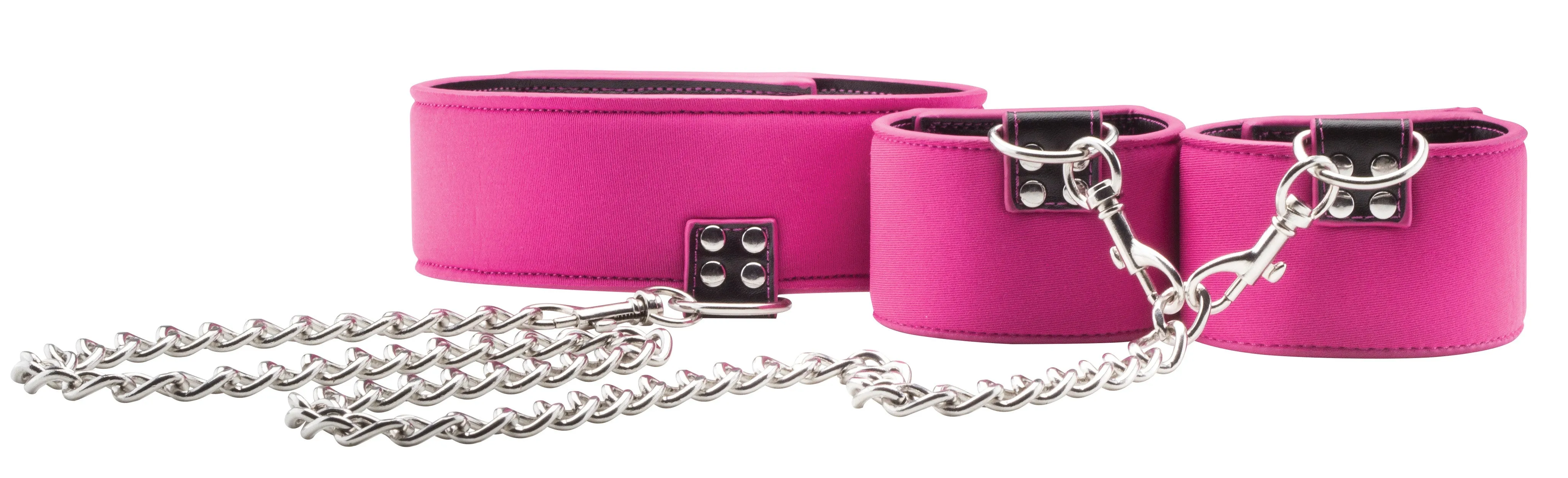Reversible Collar and Wrist Cuffs - Pink