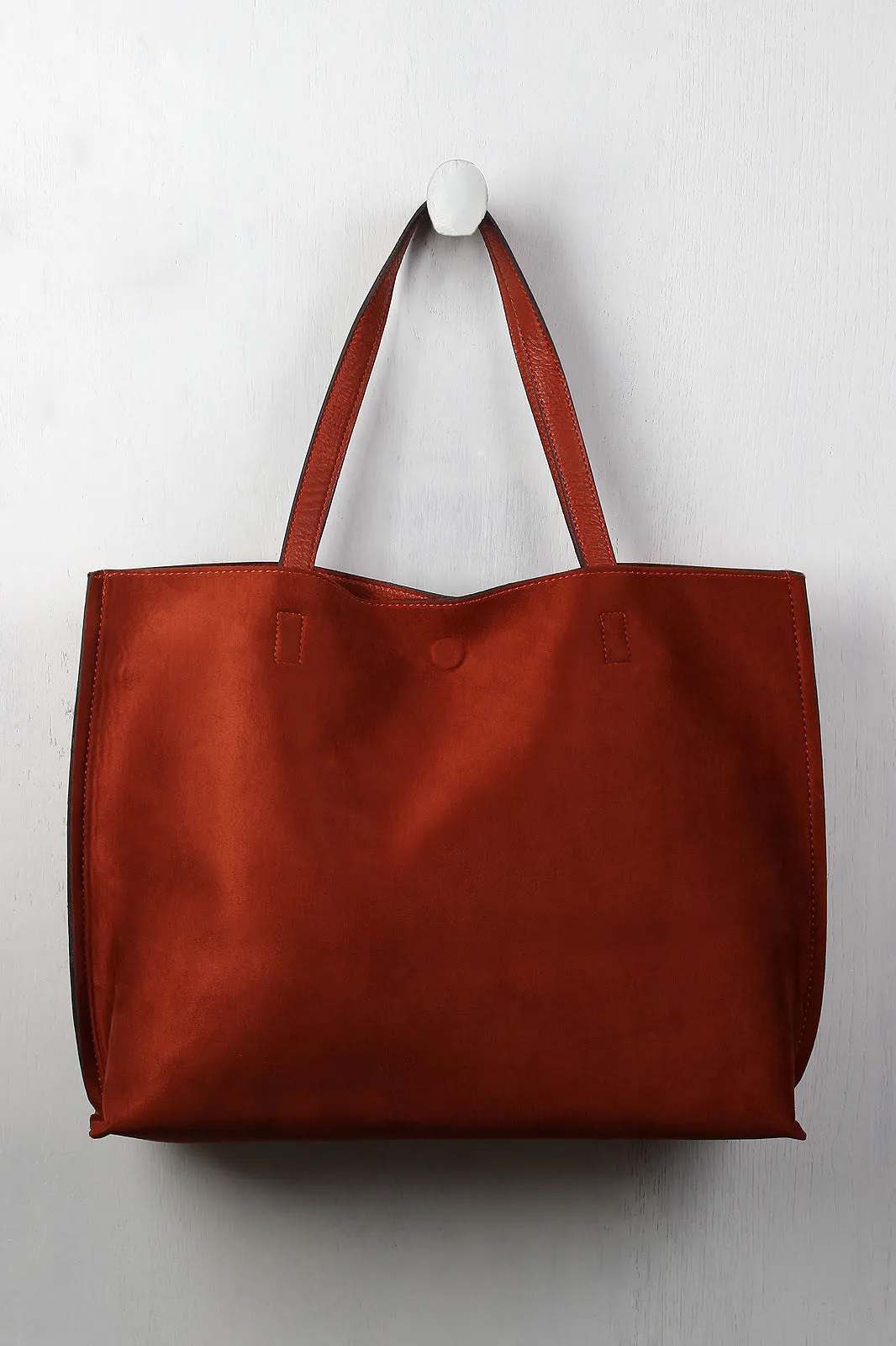 Reversible Suede And Leather Tote Bag