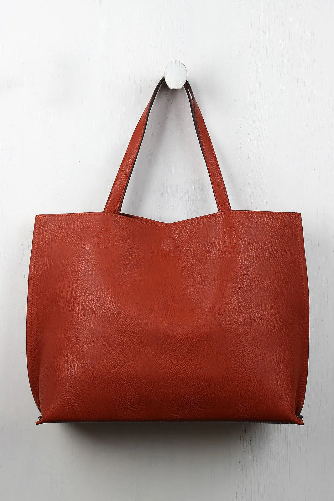 Reversible Suede And Leather Tote Bag