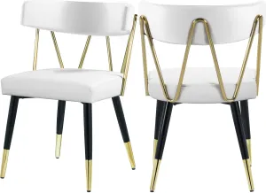 Rheingold White Faux Leather Dining Chair