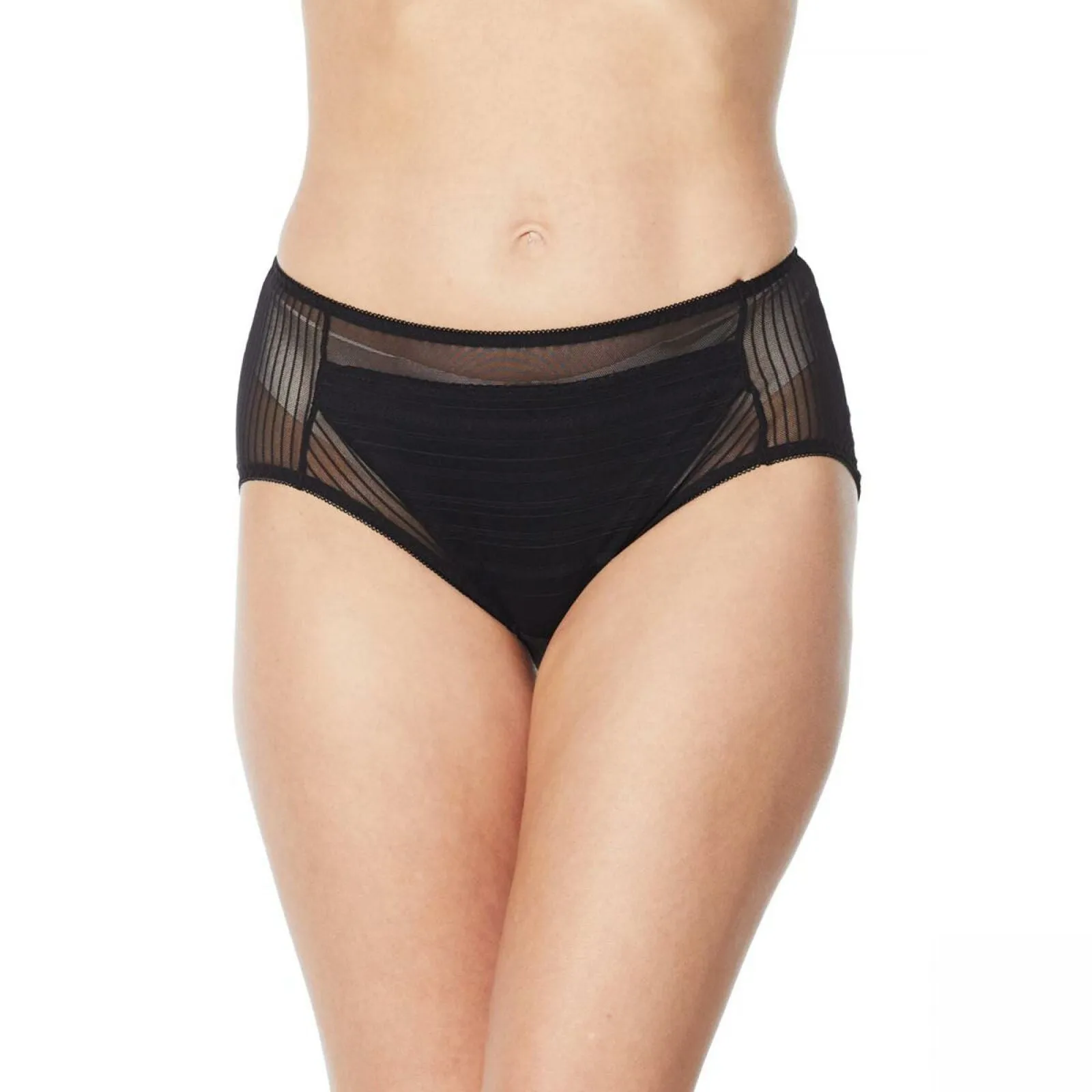 Rhonda Shear 2 Pack Women's Striped Mesh Brief Panties