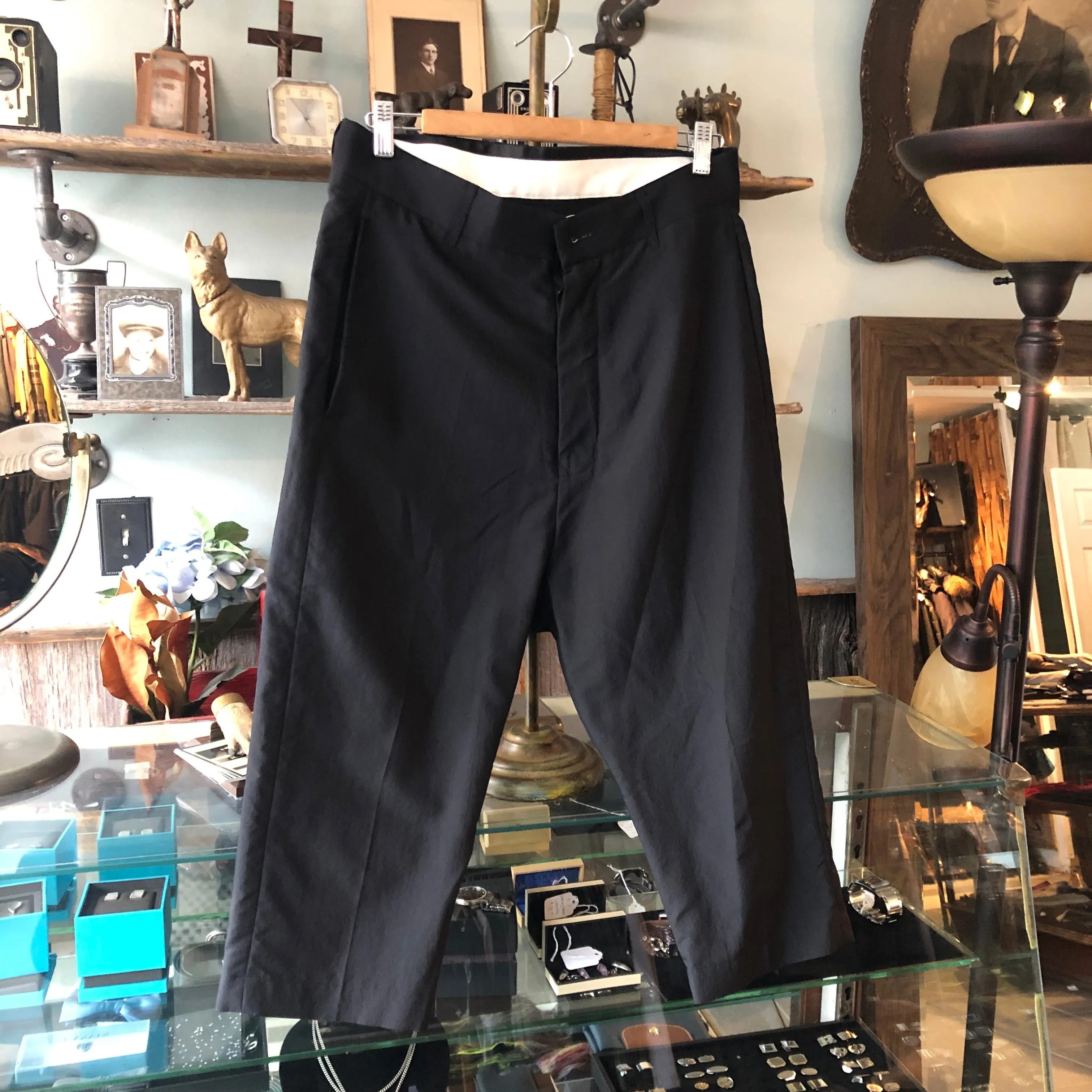 Rick Owens Black Silk Blend Cropped Trouser - 28