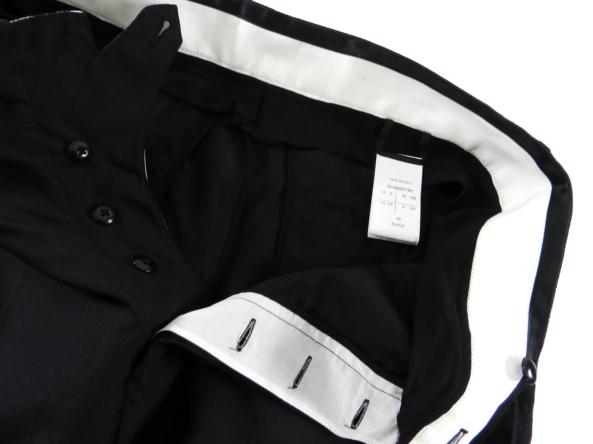 Rick Owens Black Silk Blend Cropped Trouser - 28