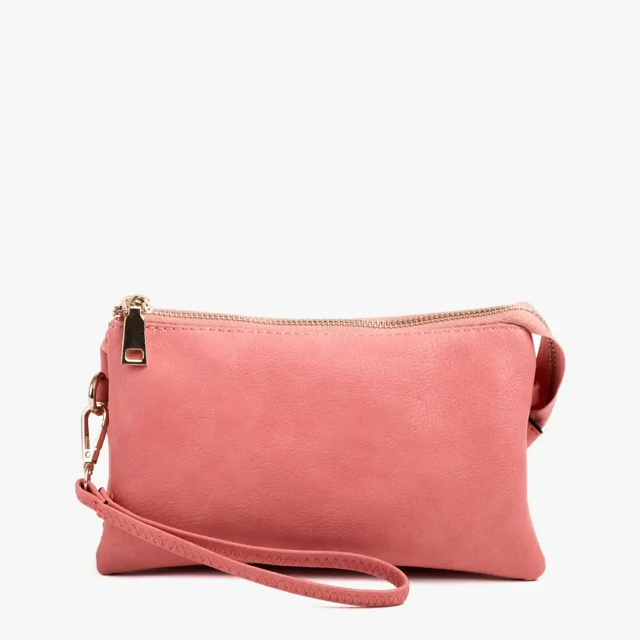 Riley Crossbody Wristlet Peach