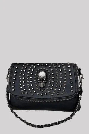 Ro Rox Skull Studded Small Crossbody Bag Chain Rivet Purse