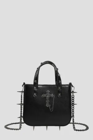 Ro Rox Spiked & Studded Cross Bag Gothic Punk Chain Handbag