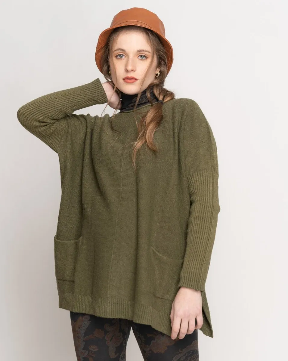 Rolled Pocket Sweater