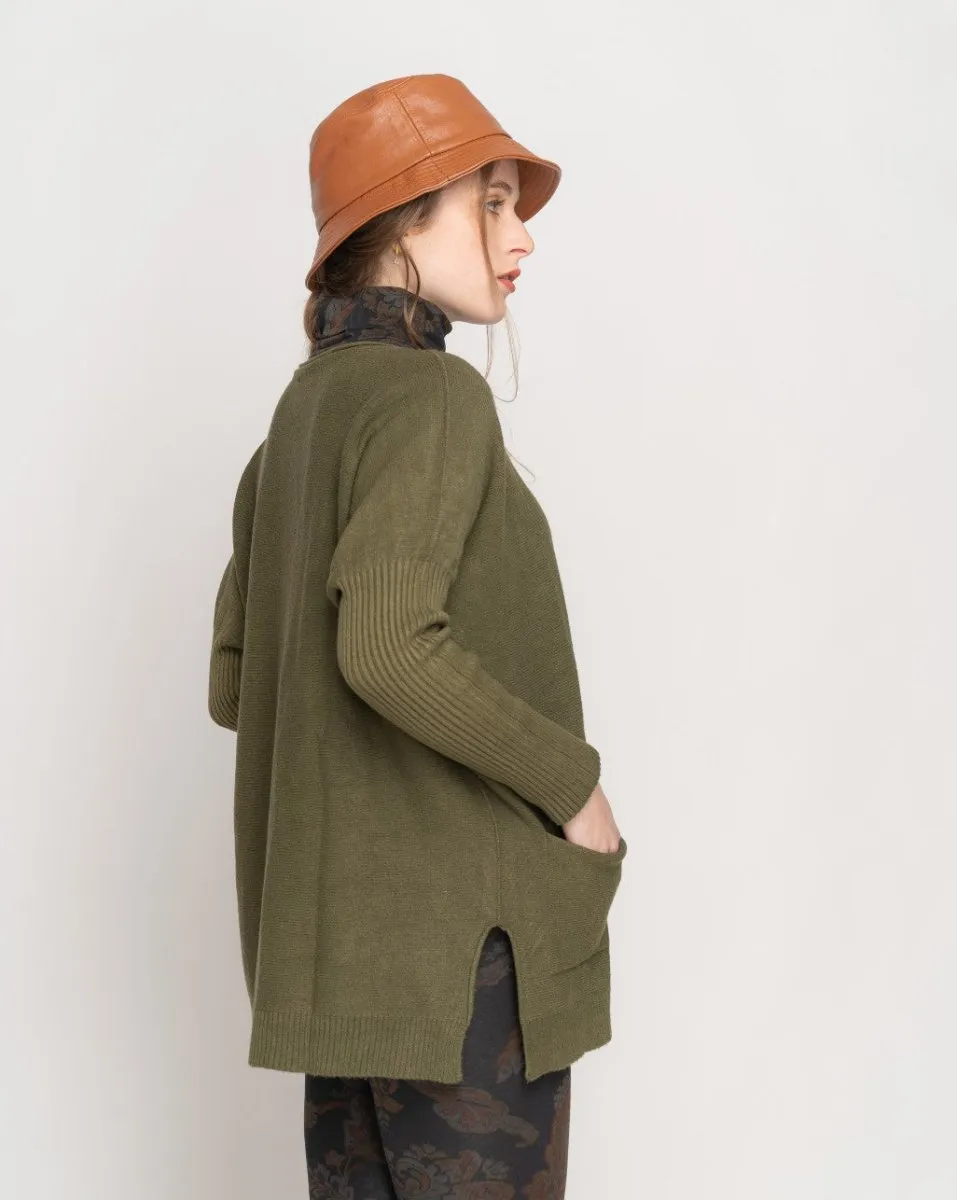 Rolled Pocket Sweater