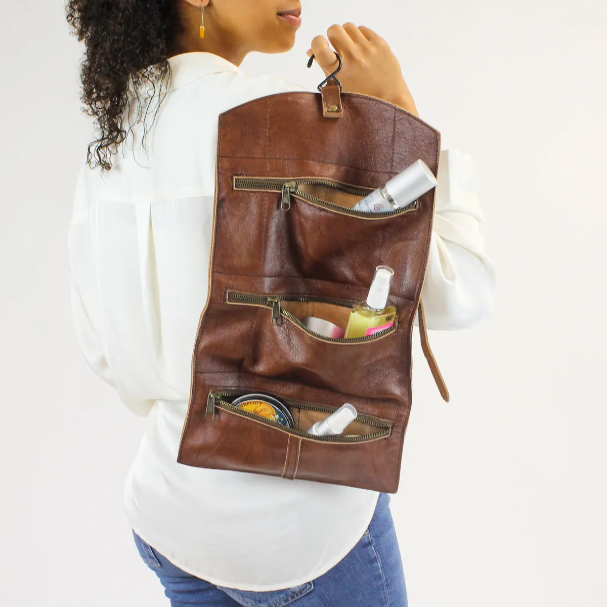 Rolled Toiletry Bag Whiskey